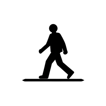 Pedestrian crosswalk icon on transparent background urban environment graphic design minimalist viewpoint png