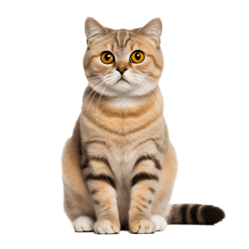 Transparent background of a scottish fold cat sitting gracefully in a cozy indoor environment png