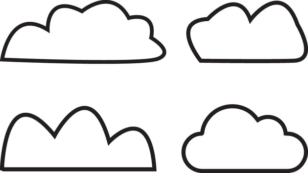 Cloud line Art Collection vector