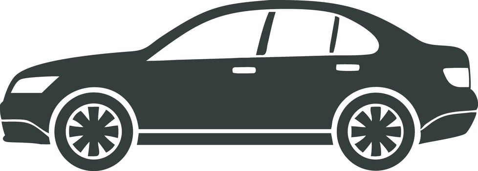 A sleek silver illustration depicts a fast luxury sport automobile's side view vector