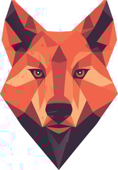 Geometric Wolf Head Design for Modern Wildlife Concepts, Tech Brands, or Abstract Art Projects vector