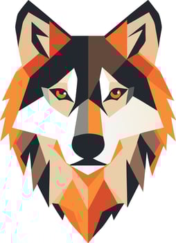 Polygonal Wolf Head Illustration for Modern Wildlife Art, Tech Branding, or Abstract Designs vector