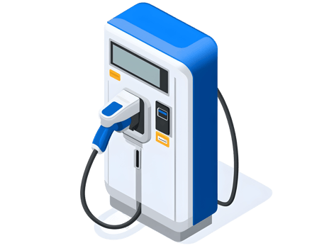 Isometric Electric Car Charging Station png