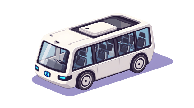 Pixel Art Isometric White Autonomous Vehicle png