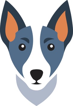 Dog Head Silhouette Logo Template Clean Icon for Pet Brand or Veterinary Use vector