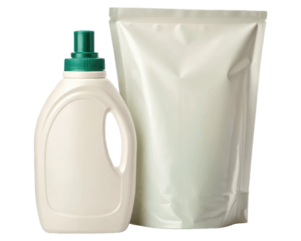 Eco-friendly laundry detergent in a recyclable package on a transparent background png
