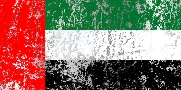 United Arab Emirates flag with grunge effect. vector
