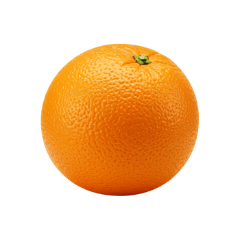 Single, bright orange citrus fruit. png