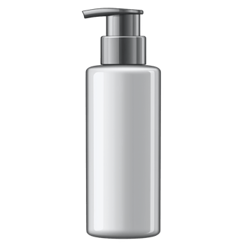 A sleek white pump bottle with metallic dispenser, ideal for cosmetics or skincare products, stands against plain background, emphasizing its minimalist design png