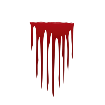 A red liquid drips down in dramatic, eerie fashion, resembling blood against transparency background. image evokes sense of mystery and suspense, suitable for horror themes png