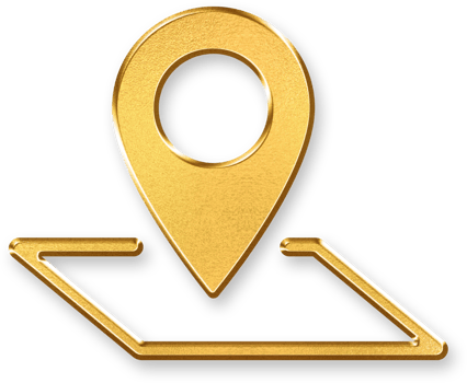 Gold Location Pin Icon 3D Glossy Golden Map Marker Symbol with Metallic Shine and Shadowed Style for Geolocation, Navigation, Travel, and Direction Based Digital Designs png