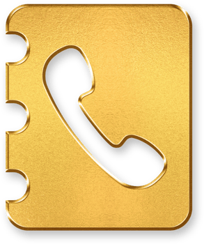 Gold Phone Call Icon 3D Glossy Golden Telephone Symbol with Metallic Shine and Shadowed Style for Communication, Customer Service, Contact, and Voice Calling Features png