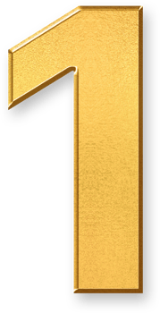 Gold Number One 1 Icon 3D Glossy Golden Digit 1 Symbol with Metallic Shine and Shadowed Style for Rankings, First Place Awards, Priority Listings, and Top Performance Indicators png