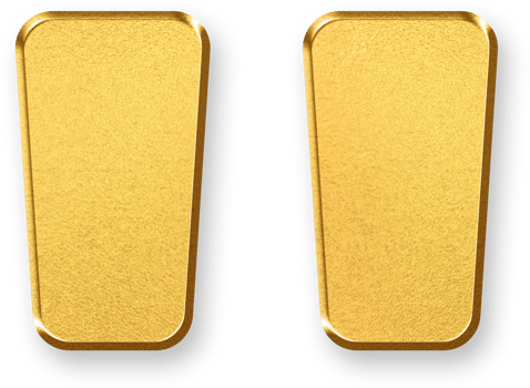 Gold Quotation Mark Icon 3D Glossy Golden Double Quote Symbol with Metallic Shine and Shadowed Style for Dialogue Formatting, Text Emphasis, Speech Annotation, and Editorial Highlighting png