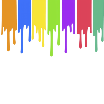 A Colorful paint drips in rainbow hues create vibrant and artistic display. vivid colors cascade down, blending creativity and expression in striking visual png