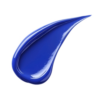 A vibrant blue paint smear with glossy texture and smooth, flowing shape. rich color and shiny finish create dynamic and artistic impression png