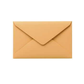 A closed beige envelope is centered against plain transparency background, showcasing its simple and classic design. envelope flap is neatly sealed, suggesting it is ready for mailing or delivery png