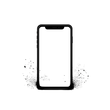 A smartphone with blank screen is surrounded by dynamic splash effect, creating sense of motion and energy. minimalist design highlights phone sleek frame png