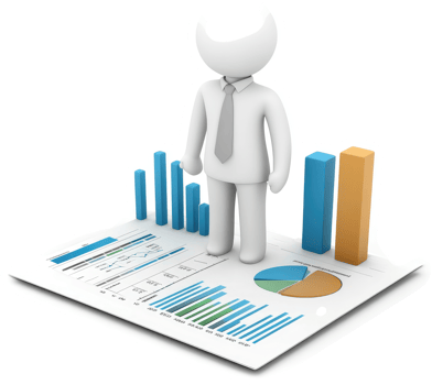 Businessperson Standing Above Financial Data. png