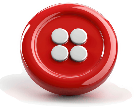 Glossy red button with four white centers. png