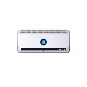 modern wall mounted air conditioner with digital display showing temperature setting. sleek design and minimalist style make it suitable for contemporary interiors png