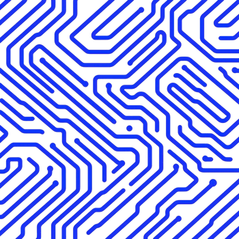 blue circuit pattern on transparency background creates futuristic and technological feel, resembling printed circuit board design. intricate lines and connections evoke sense of innovation png