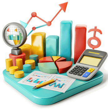 Colorful financial data visualization with analysis tools. png