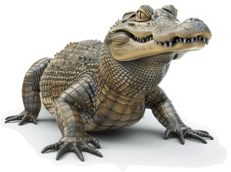 A large alligator with a curious expression. png