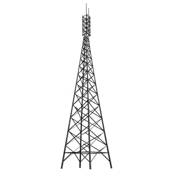 tall, metallic lattice tower stands prominently, showcasing intricate structural design. tower sleek, industrial appearance suggests its use in telecommunications or broadcasting png