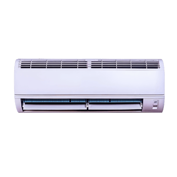 white wall mounted air conditioner with sleek design is shown against plain background, highlighting its modern and efficient cooling features png