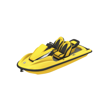 vibrant yellow jet ski with sleek design and comfortable seating, perfect for thrilling water adventures and high speed fun on waves png