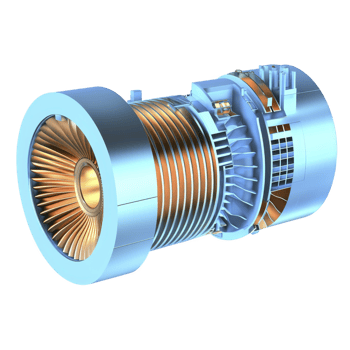 detailed 3D rendering of jet engine showcases intricate components, including turbine blades and cylindrical structure, highlighting engineering precision and technological innovation png