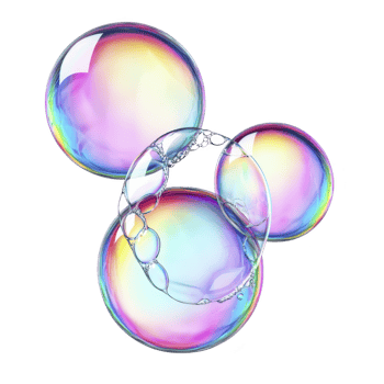 Colorful soap bubbles with rainbow sheen float against transparent background, showcasing their delicate and translucent nature. iridescent colors create whimsical and playful atmosphere png
