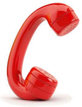 Retro red rotary phone handset isolated on white background. png