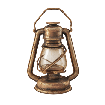 vintage brass lantern with glass enclosure and metal handle, showcasing antique design. lantern rustic appearance evokes sense of nostalgia and historical charm png