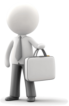 Businessperson with briefcase, poised for professional travel. png