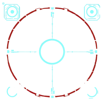 This features symmetrical, abstract design with circular and geometric elements, creating futuristic and mechanical appearance. central circle is surrounded by larger circle, intersected by lines png