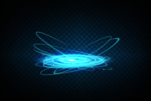 Stunning glowing blue light effects beautifully complemented by an intricate circular design element vector