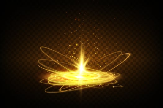 Experience a Glowing Light Effect that features Sparkling Radiance combined with dynamic Energy Swirls vector