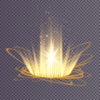 An Elegant Golden Light Burst Effect Designed for Enhancing Visual Projects with a Touch of Sophistication vector