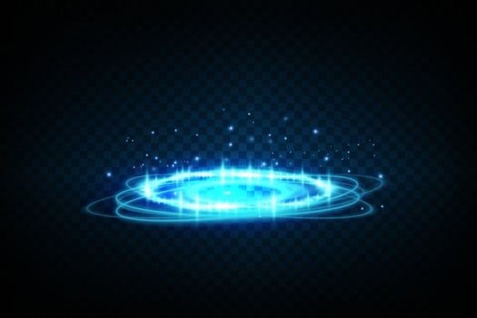 A Blue Magical Portal that features mesmerizing Sparkles along with stunning Light Effects all around it vector