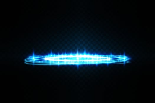 Explore a stunning and futuristic blue light effect featuring vibrant glowing particles throughout the design vector