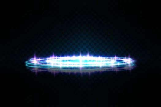 Dynamic Light Waves Against a Dark Background Showcase Dazzling Sparkles, Stunning Effects, and a Bright Glow vector