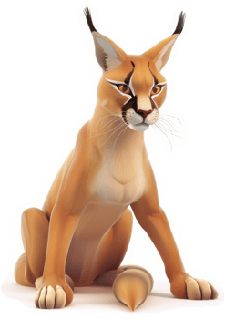 Digital illustration of a caracal, a wild feline. png
