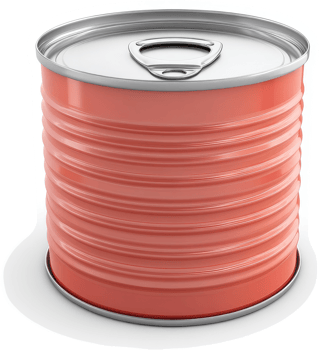 A cylindrical, sealed, light-coral food can. png