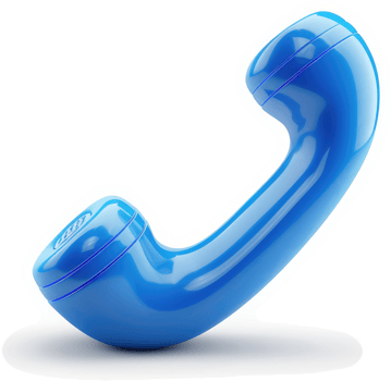 Classic blue telephone handset icon. png