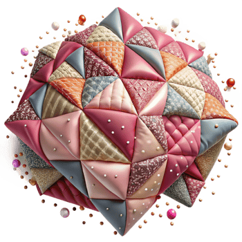elegant minimalist Quilted Fabric Patchwork Triangle Transparent detailed png