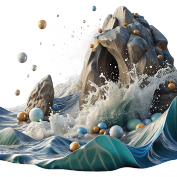 magnificent rustic Ocean Waves Crashing on Shore Dynamic Angle Cutout original png