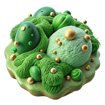 serene creative Green Algae Cutout with Detailed Texture Isolated genuine png