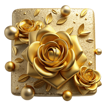 wonderful abstract Gold Foil Embossed Floral Pattern Isolated Background professional png